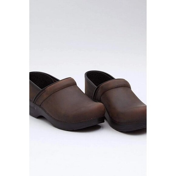 Dansko Wide Professional Antique Brown Leather Clogs EU40 Wide - Picture 3 of 8